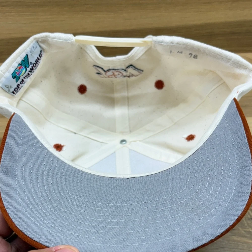 Vintage Top of the World National Champions Texas Longhorns White and Brown Hat